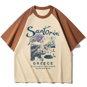 Greece t shirt women elegant Tee girl funny streetwear clothing